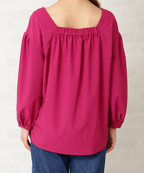 N.(N. Natural Beauty Basic)(エヌエヌナチュラルビューティーベーシック)の「バックギャザータックスリーブブラウス(シャツ/ブラウス・レディース・ブラック/グレー/ピンク・MEDIUM)」の19枚目の写真