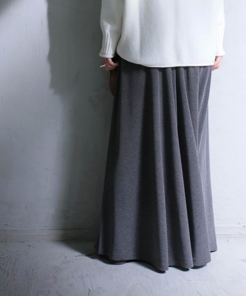 antiqua（アンティカ）の「リブ編みニットワイドパンツ（その他パンツ・レディース・ブラック/グレー・FREE）」の5枚目の写真