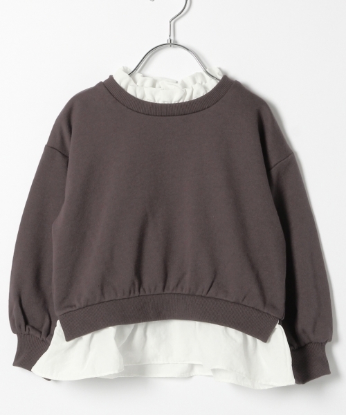 GLOBAL WORK(グローバルワーク)の「【キッズ】フリルネックカットプルオーバー/780656(Tシャツ/カットソー・キッズ・チャコールグレー/グレー・LARGE/X-LARGE/XX-LARGE/SMALL/MEDIUM)」の2枚目の写真