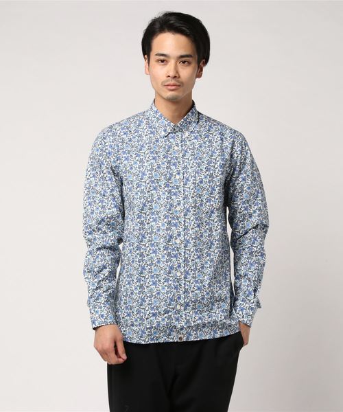 Pretty Green（プリティーグリーン）の「LS PIER フローラルプリント BDシャツ（シャツ/ブラウス・メンズ・ブルー/パープル・1/2/3/4/5）」の2枚目の写真