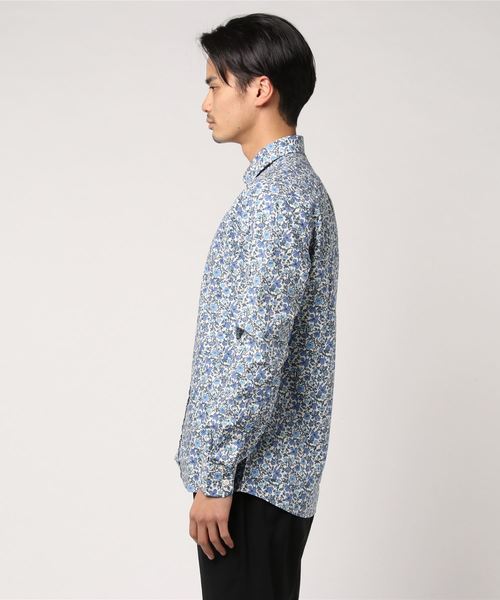 Pretty Green（プリティーグリーン）の「LS PIER フローラルプリント BDシャツ（シャツ/ブラウス・メンズ・ブルー/パープル・1/2/3/4/5）」の3枚目の写真