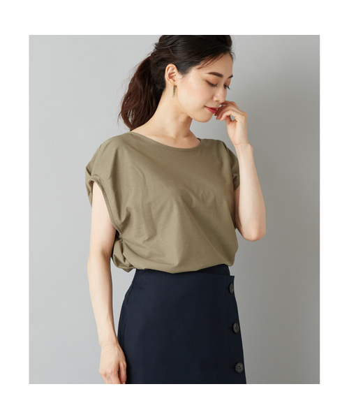 RIVE DROITE（リヴドロワ）の「ツイルスリーブタックカットソー（Tシャツ/カットソー・レディース・オフホワイト/カーキ/ネイビー・FREE）」の13枚目の写真