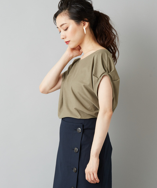 RIVE DROITE（リヴドロワ）の「ツイルスリーブタックカットソー（Tシャツ/カットソー・レディース・オフホワイト/カーキ/ネイビー・FREE）」の15枚目の写真