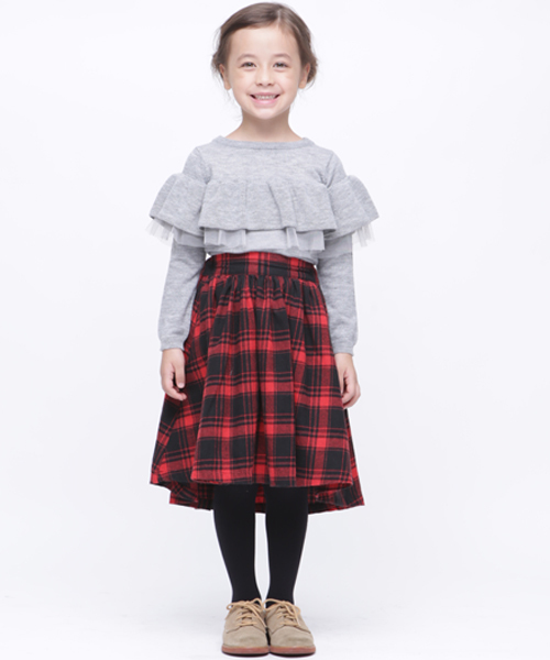 RUGGEDWORKS（ラゲッドワークス）の「ネルチェックロングスカート（スカート・キッズ・レッド/グリーン・100cm/110cm/120cm/130cm/140cm/90cm/80ｃｍ）」の5枚目の写真