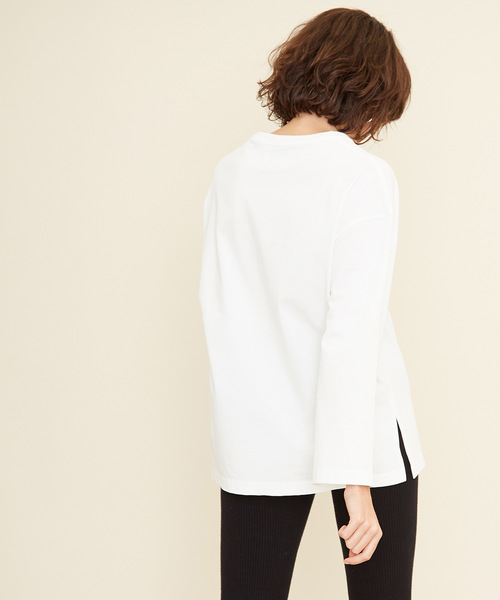 STUDIOUS（ステュディオス）の「【STUDIOUS】スリーブカットTEE（Tシャツ/カットソー・レディース・ネイビー/ホワイト・FREE）」の7枚目の写真