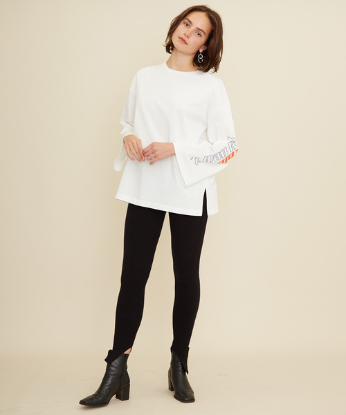 STUDIOUS（ステュディオス）の「【STUDIOUS】スリーブカットTEE（Tシャツ/カットソー・レディース・ネイビー/ホワイト・FREE）」の14枚目の写真