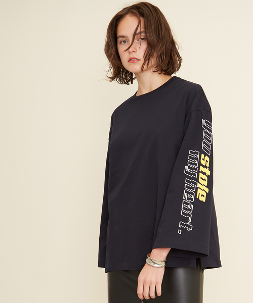 STUDIOUS（ステュディオス）の「【STUDIOUS】スリーブカットTEE（Tシャツ/カットソー・レディース・ネイビー/ホワイト・FREE）」の16枚目の写真