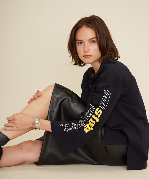 STUDIOUS（ステュディオス）の「【STUDIOUS】スリーブカットTEE（Tシャツ/カットソー・レディース・ネイビー/ホワイト・FREE）」の19枚目の写真
