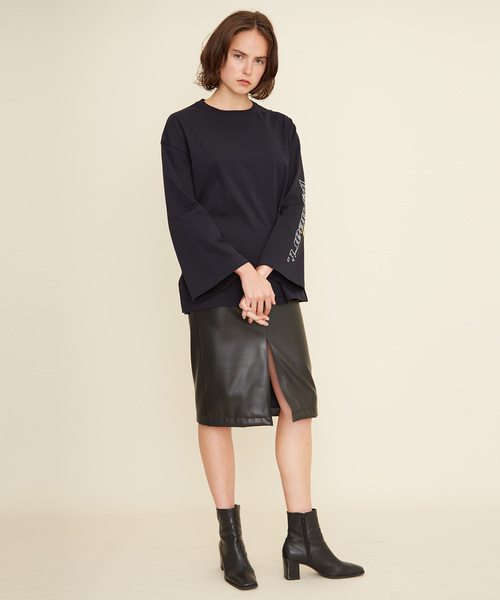 STUDIOUS（ステュディオス）の「【STUDIOUS】スリーブカットTEE（Tシャツ/カットソー・レディース・ネイビー/ホワイト・FREE）」の21枚目の写真