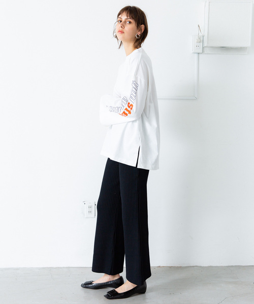 STUDIOUS（ステュディオス）の「【STUDIOUS】スリーブカットTEE（Tシャツ/カットソー・レディース・ネイビー/ホワイト・FREE）」の22枚目の写真