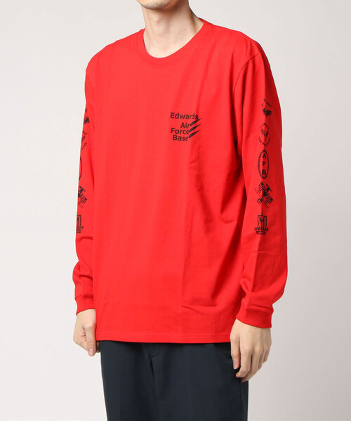 HOUSTON(ヒューストン)の「【HOUSTON】PRINT L/S TEE (USAF)(Tシャツ/カットソー・メンズ・ホワイト/ブラック/レッド・MEDIUM/LARGE/X-LARGE)」の1枚目の写真