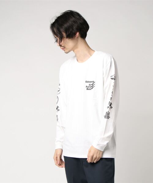 HOUSTON(ヒューストン)の「【HOUSTON】PRINT L/S TEE (USAF)(Tシャツ/カットソー・メンズ・ホワイト/ブラック/レッド・MEDIUM/LARGE/X-LARGE)」の2枚目の写真