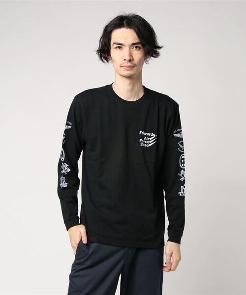 HOUSTON(ヒューストン)の「【HOUSTON】PRINT L/S TEE (USAF)(Tシャツ/カットソー・メンズ・ホワイト/ブラック/レッド・MEDIUM/LARGE/X-LARGE)」の3枚目の写真
