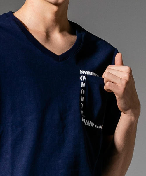 NUMBER (N)INE DENIM(ナンバーナインデニム)の「NUMBER (N)INE DENIM(ナンバーナインデニム)プリントポケット付半袖Tシャツ(Tシャツ/カットソー・メンズ・ホワイト/ブラック/ネイビー・SMALL/MEDIUM/LARGE/X-LARGE)」の8枚目の写真