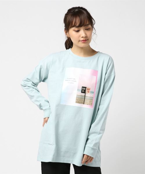 archives(アルシーヴ)の「プリントロングスリーブTシャツ(Tシャツ/カットソー・レディース・ホワイト/ブラック/オフホワイト/ミント・MEDIUM)」の4枚目の写真
