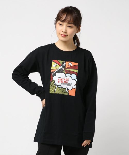 archives(アルシーヴ)の「プリントロングスリーブTシャツ(Tシャツ/カットソー・レディース・ホワイト/ブラック/オフホワイト/ミント・MEDIUM)」の3枚目の写真