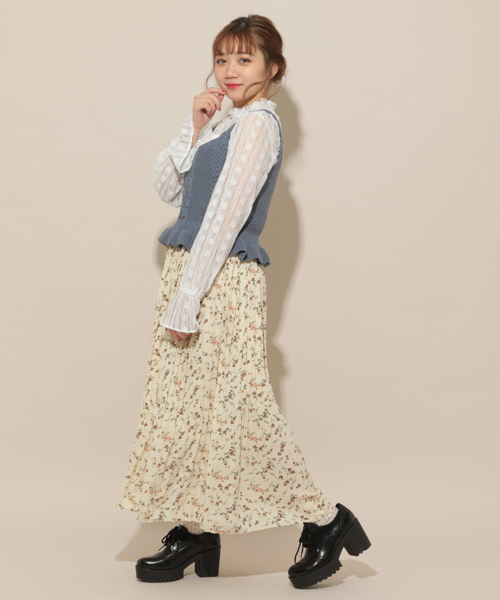 apres jour（アプレジュール）の「ニットビスチェ×レースブラウスセット【ZOZOTOWN限定アイテム】（シャツ/ブラウス・レディース・ベージュ/サックスブルー/ライトブラウン/ラベンダー・フリー）」の22枚目の写真