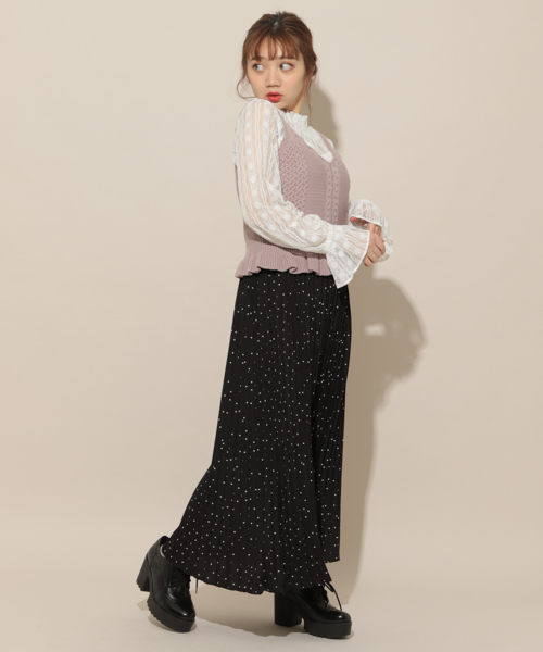 apres jour（アプレジュール）の「ニットビスチェ×レースブラウスセット【ZOZOTOWN限定アイテム】（シャツ/ブラウス・レディース・ベージュ/サックスブルー/ライトブラウン/ラベンダー・フリー）」の16枚目の写真