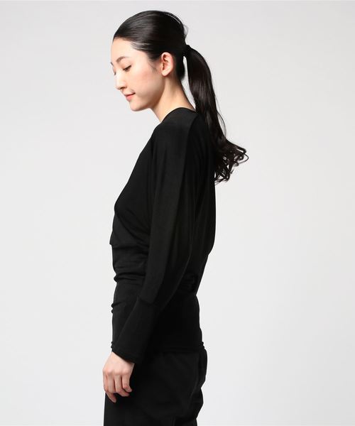 AMBIENT（アンビエント）の「ｱｾﾃｰﾄｶｼｭｸｰﾙﾄﾞﾚｰﾌﾟﾄｯﾌﾟｽ（Tシャツ/カットソー・レディース・ブラック/ブルー/ホワイト・FREE）」の5枚目の写真