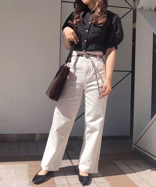 one after another NICE CLAUP（ワンアフターアナザーナイスクラップ）の「いろいろ釦ブラウス（シャツ/ブラウス・レディース・ブラック/オフホワイト/アイボリー/チェック/ライトベージュ・FREE）」の8枚目の写真