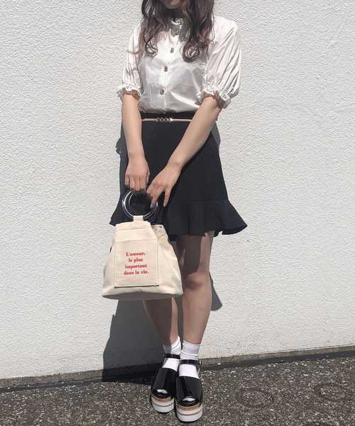 one after another NICE CLAUP（ワンアフターアナザーナイスクラップ）の「いろいろ釦ブラウス（シャツ/ブラウス・レディース・ブラック/オフホワイト/アイボリー/チェック/ライトベージュ・FREE）」の10枚目の写真