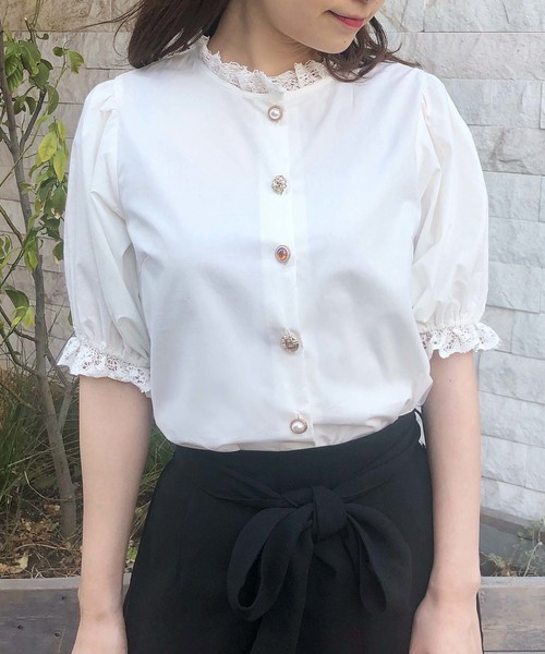 one after another NICE CLAUP（ワンアフターアナザーナイスクラップ）の「いろいろ釦ブラウス（シャツ/ブラウス・レディース・ブラック/オフホワイト/アイボリー/チェック/ライトベージュ・FREE）」の21枚目の写真