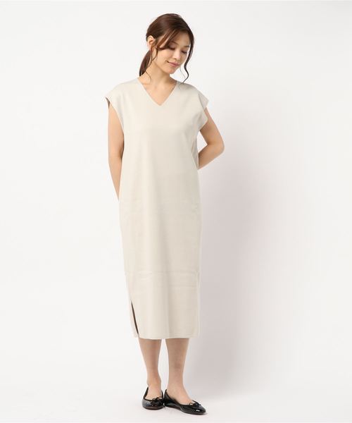 YECCA VECCA（イェッカヴェッカ）の「・オーガニックコットンニットワンピース ●（ワンピース・レディース・アイボリー/ネイビー/ラベンダー・FREE）」の8枚目の写真