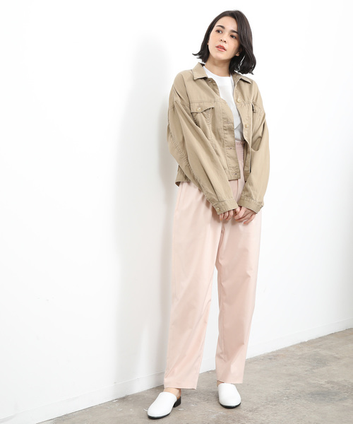 SALON adam et rope'(サロン アダム エ ロペ)の「リヨセル/コットンショートジャケット(その他アウター・レディース・ベージュ/ピンク・FREE)」の3枚目の写真