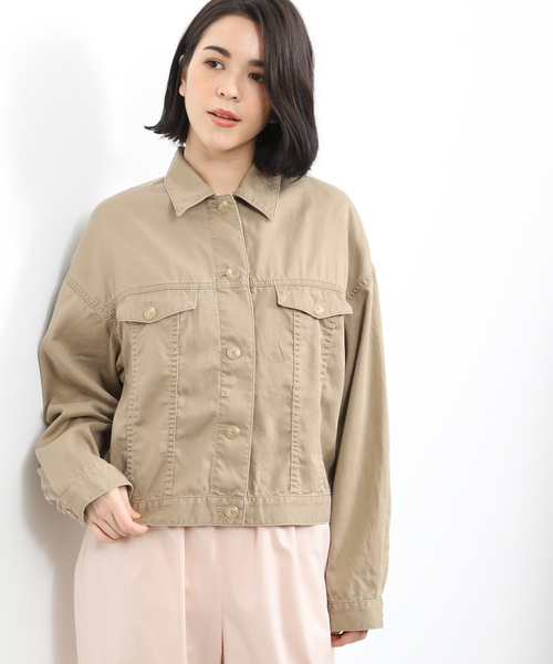 SALON adam et rope'(サロン アダム エ ロペ)の「リヨセル/コットンショートジャケット(その他アウター・レディース・ベージュ/ピンク・FREE)」の4枚目の写真