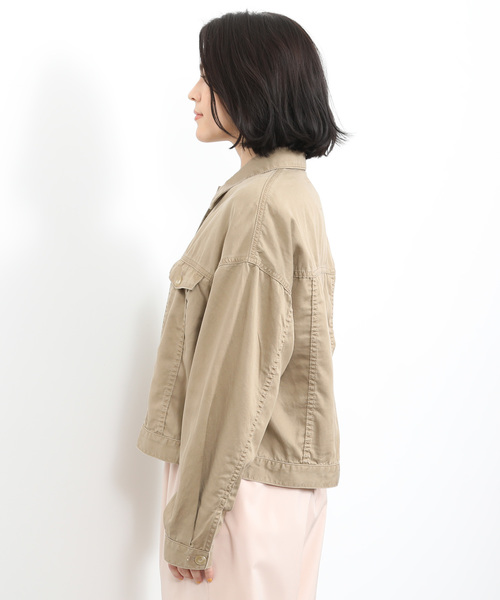 SALON adam et rope'(サロン アダム エ ロペ)の「リヨセル/コットンショートジャケット(その他アウター・レディース・ベージュ/ピンク・FREE)」の5枚目の写真