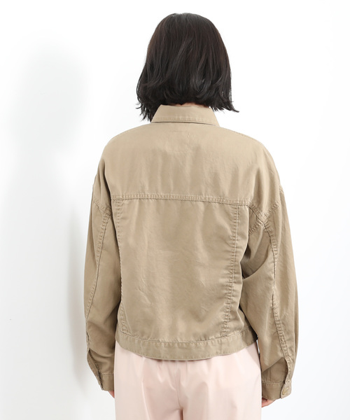 SALON adam et rope'(サロン アダム エ ロペ)の「リヨセル/コットンショートジャケット(その他アウター・レディース・ベージュ/ピンク・FREE)」の6枚目の写真