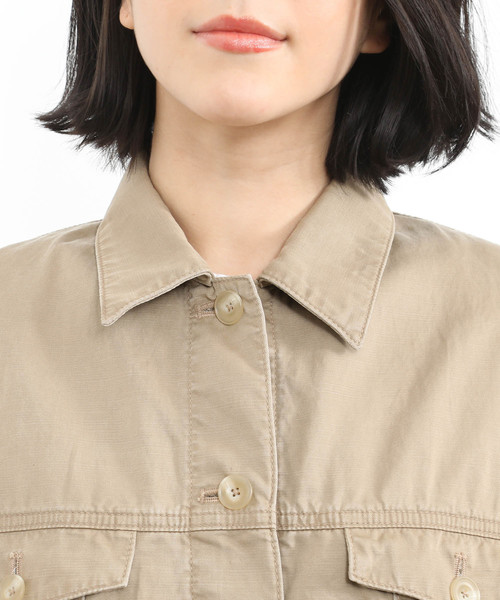SALON adam et rope'(サロン アダム エ ロペ)の「リヨセル/コットンショートジャケット(その他アウター・レディース・ベージュ/ピンク・FREE)」の7枚目の写真