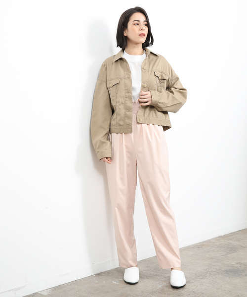 SALON adam et rope'(サロン アダム エ ロペ)の「リヨセル/コットンショートジャケット(その他アウター・レディース・ベージュ/ピンク・FREE)」の10枚目の写真