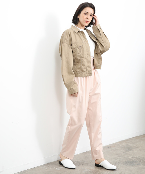 SALON adam et rope'(サロン アダム エ ロペ)の「リヨセル/コットンショートジャケット(その他アウター・レディース・ベージュ/ピンク・FREE)」の11枚目の写真