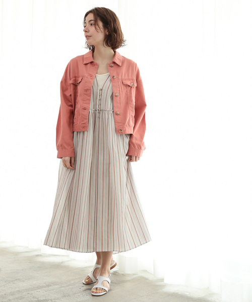 SALON adam et rope'(サロン アダム エ ロペ)の「リヨセル/コットンショートジャケット(その他アウター・レディース・ベージュ/ピンク・FREE)」の15枚目の写真