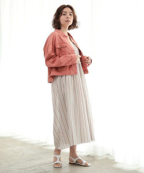 SALON adam et rope'(サロン アダム エ ロペ)の「リヨセル/コットンショートジャケット(その他アウター・レディース・ベージュ/ピンク・FREE)」の13枚目の写真