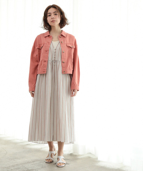 SALON adam et rope'(サロン アダム エ ロペ)の「リヨセル/コットンショートジャケット(その他アウター・レディース・ベージュ/ピンク・FREE)」の14枚目の写真