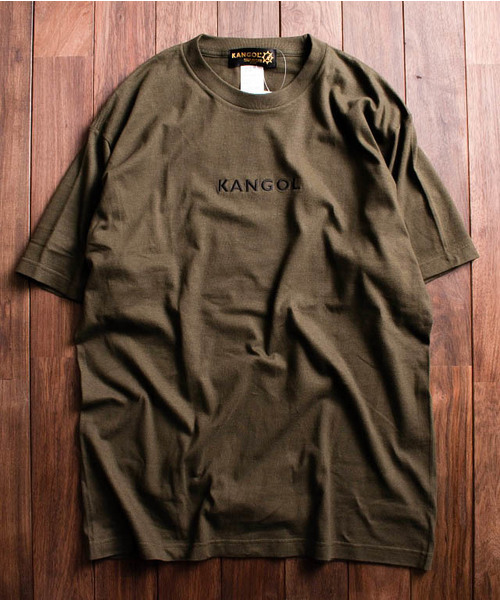 KANGOL（カンゴール）の「【Bl】【KANGOL】別注ロゴ刺繍T（Tシャツ/カットソー・メンズ・ホワイト/ブラック/オリーブ・MEDIUM/LARGE/X-LARGE/XXX-LARGE）」の12枚目の写真