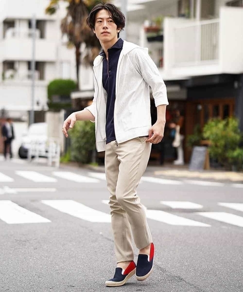 MK MICHEL KLEIN HOMME (エムケーミッシェルクランオム)の「パーカー/ ボタニカルパイルボーダー(パーカー・メンズ・ホワイト/ネイビー/オレンジ・46/48/51/40)」の13枚目の写真