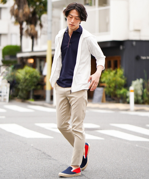 MK MICHEL KLEIN HOMME (エムケーミッシェルクランオム)の「パーカー/ ボタニカルパイルボーダー(パーカー・メンズ・ホワイト/ネイビー/オレンジ・46/48/51/40)」の7枚目の写真