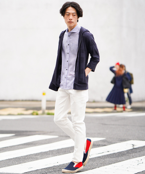 MK MICHEL KLEIN HOMME (エムケーミッシェルクランオム)の「パーカー/ ボタニカルパイルボーダー(パーカー・メンズ・ホワイト/ネイビー/オレンジ・46/48/51/40)」の8枚目の写真