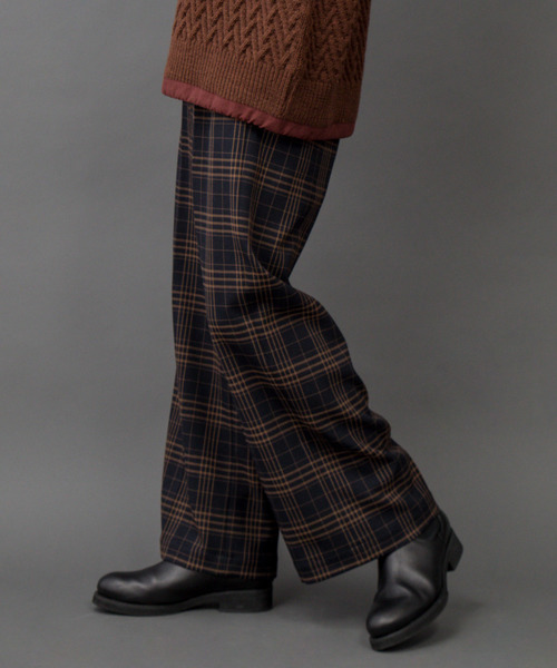 Munich(ミューニック)の「ウーリッシュツイード&チェック ワイドパンツ(その他パンツ・レディース・ダークブラウン/ネイビー/グレー/ブラウン系その他・XS/S/M)」の12枚目の写真