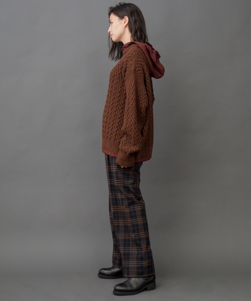 Munich(ミューニック)の「ウーリッシュツイード&チェック ワイドパンツ(その他パンツ・レディース・ダークブラウン/ネイビー/グレー/ブラウン系その他・XS/S/M)」の11枚目の写真