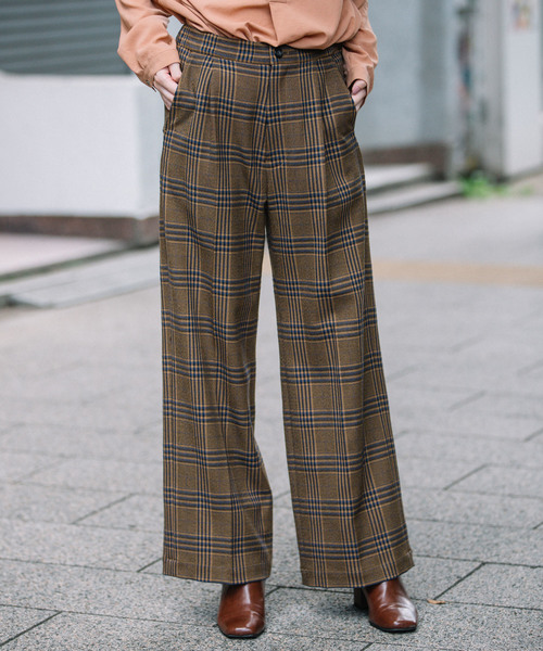 Munich(ミューニック)の「ウーリッシュツイード&チェック ワイドパンツ(その他パンツ・レディース・ダークブラウン/ネイビー/グレー/ブラウン系その他・XS/S/M)」の18枚目の写真