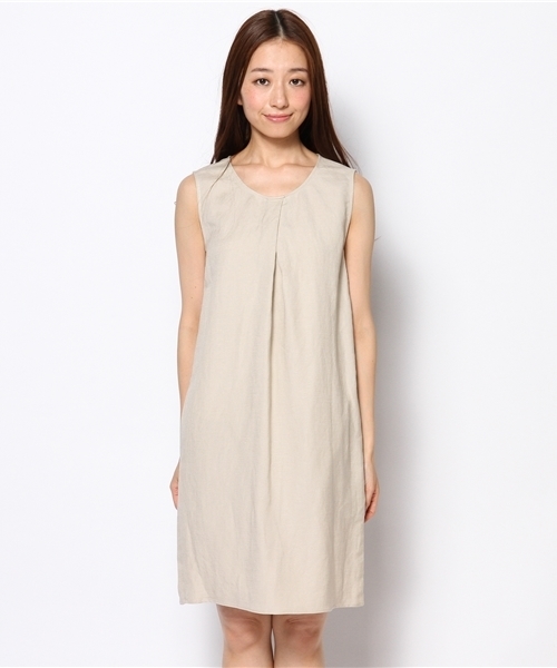 BEAMS LIGHTS Women's(ビームスライツ ウィメンズ)の「○BEAMS LIGHTS / フロントタック コクーンワンピース(ワンピース・レディース・ベージュ/オレンジ・38/36)」の3枚目の写真