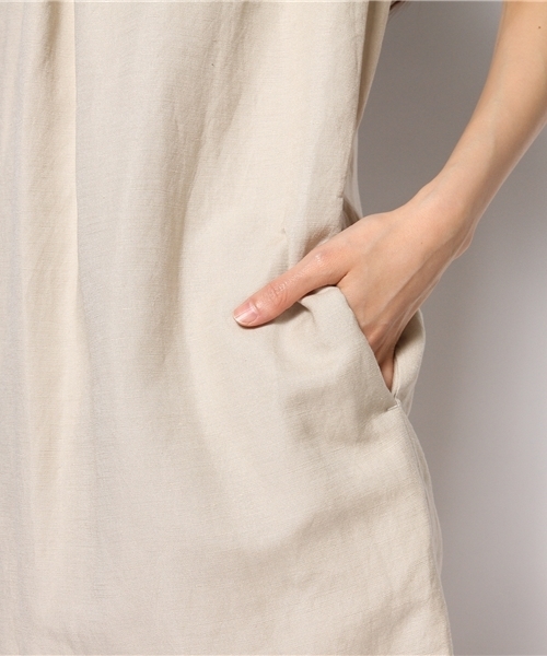 BEAMS LIGHTS Women's(ビームスライツ ウィメンズ)の「○BEAMS LIGHTS / フロントタック コクーンワンピース(ワンピース・レディース・ベージュ/オレンジ・38/36)」の9枚目の写真