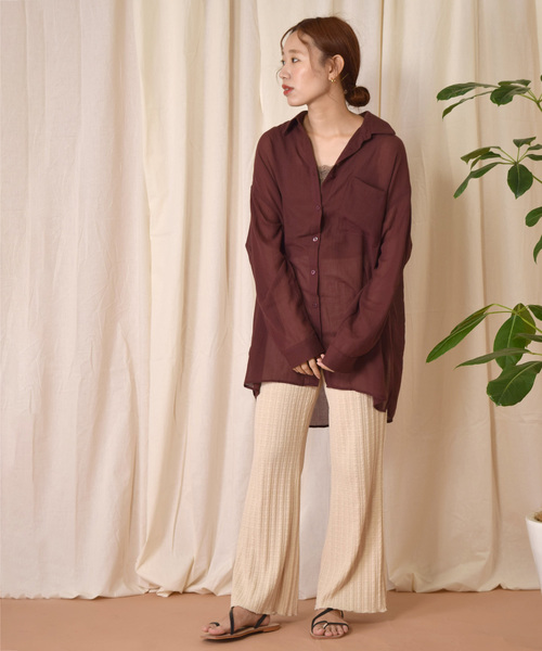 w closet（ダブルクローゼット）の「ポリボイルポケ付シャツ（シャツ/ブラウス・レディース・テラコッタ/ダークグリーン/ブラック・FREE）」の4枚目の写真