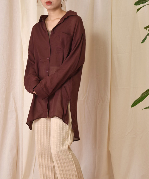 w closet（ダブルクローゼット）の「ポリボイルポケ付シャツ（シャツ/ブラウス・レディース・テラコッタ/ダークグリーン/ブラック・FREE）」の14枚目の写真