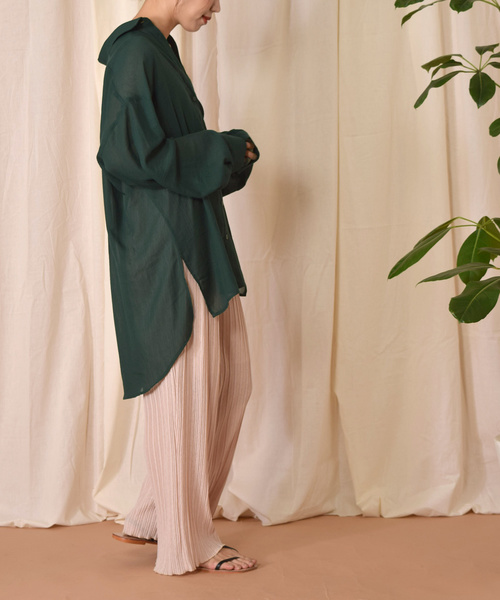 w closet（ダブルクローゼット）の「ポリボイルポケ付シャツ（シャツ/ブラウス・レディース・テラコッタ/ダークグリーン/ブラック・FREE）」の5枚目の写真