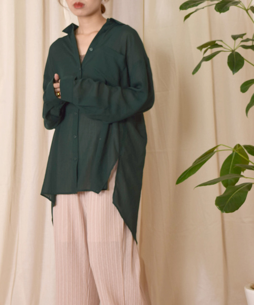 w closet（ダブルクローゼット）の「ポリボイルポケ付シャツ（シャツ/ブラウス・レディース・テラコッタ/ダークグリーン/ブラック・FREE）」の12枚目の写真